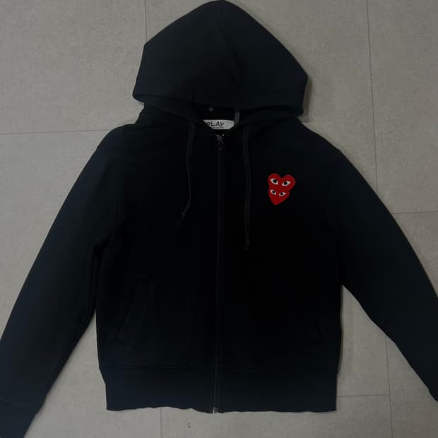 꼼데가르송 더블하트 후드집업