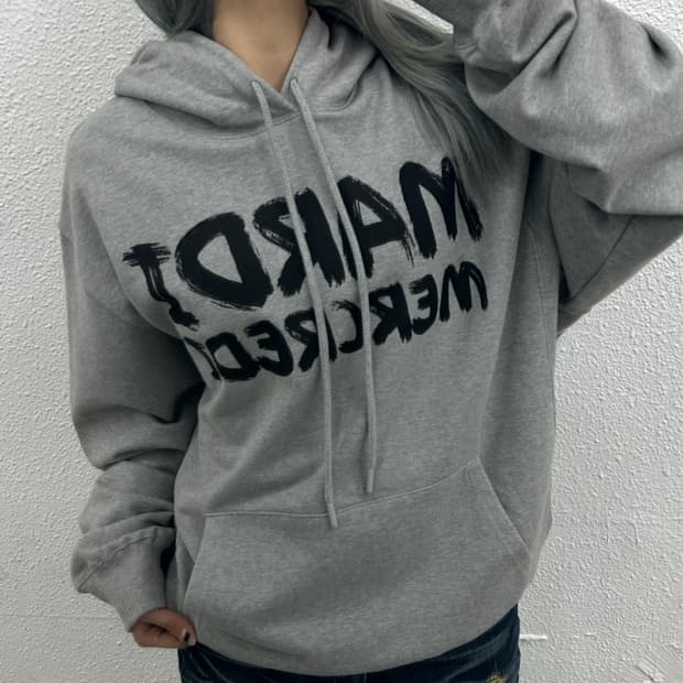 마르디 메르크디 센터 페인팅로고 그레이 후드