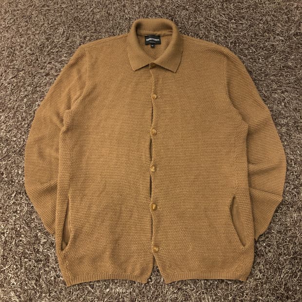 엠포리오 아르마니 울 니트 카라 가디건