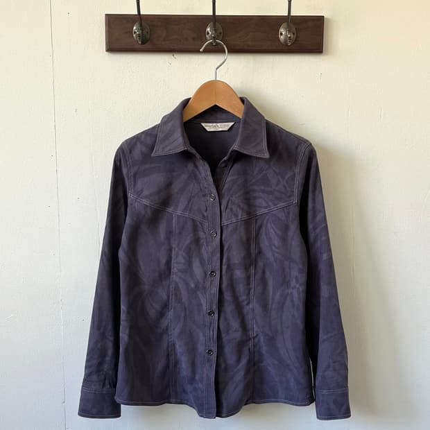 SlowLife 퍼플그레이 아트플라워 셔츠