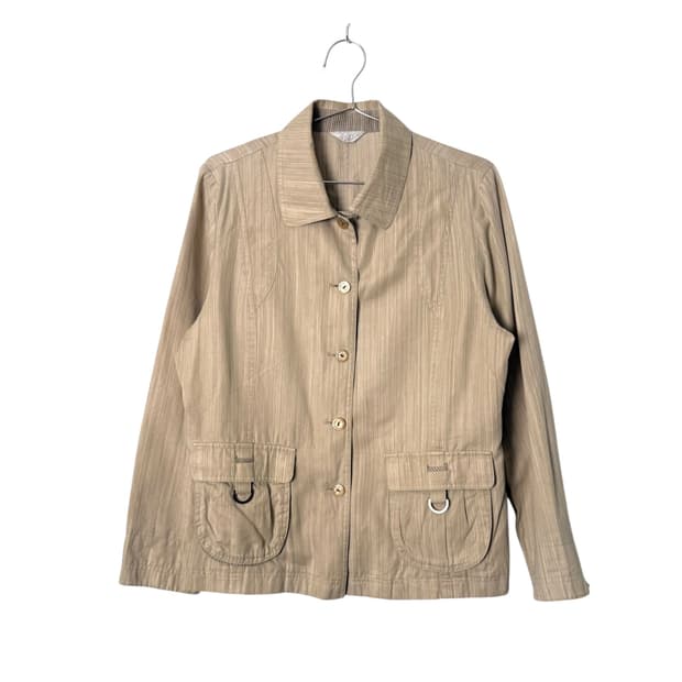 nove-due beige utility shirt jacket 