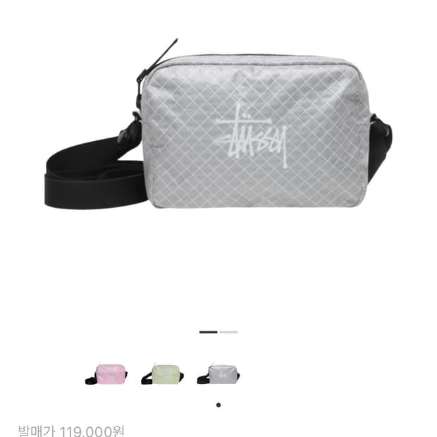 스투시 립스탑 오버레이 사이드 파우치 블랙