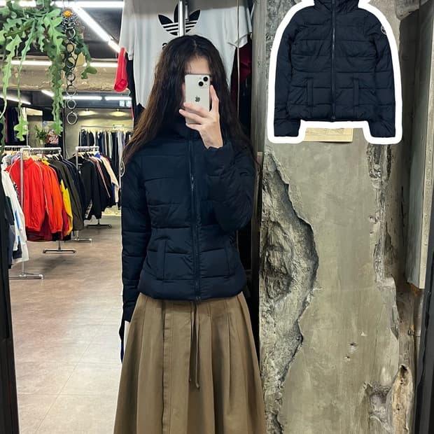아베크롬비 후드 패딩 자켓 네이비 키즈 L #csz1972