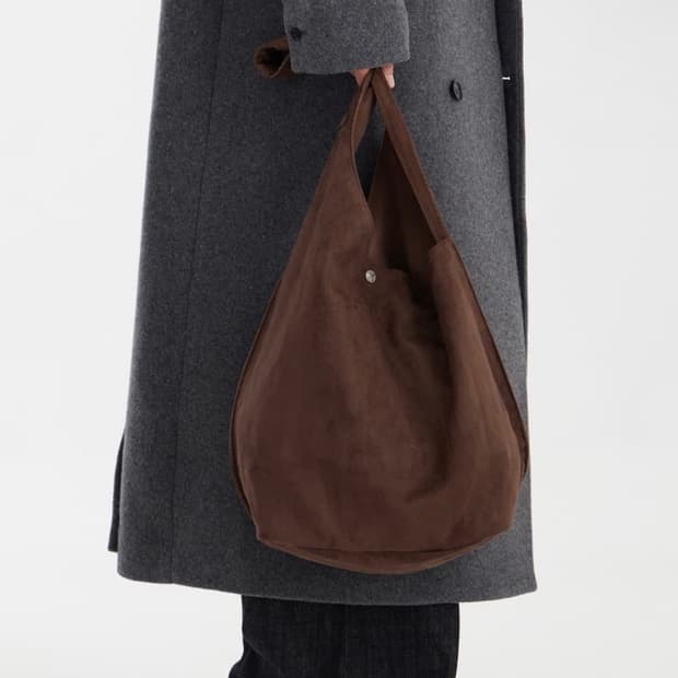 공용os) 아이엘 호보백 스웨이드/코듀로이 브라운 리버시블 숄더백 가방