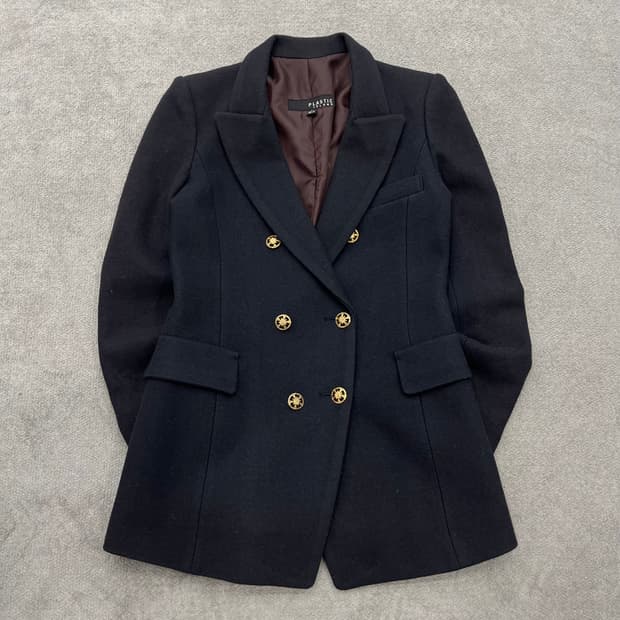 S 플라스틱아일랜드 울 금장버튼 자켓
