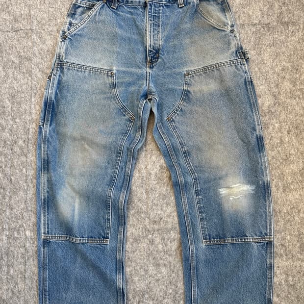 [34X30] 칼하트 B73 DST 더블니 데님 팬츠 던가리 핏