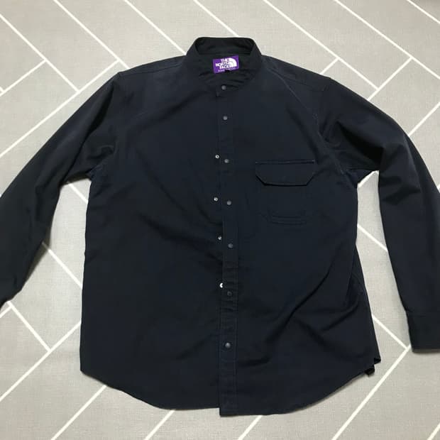 노스페이스 파플라벨 버튼셔츠 