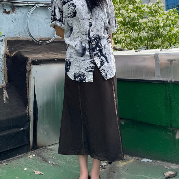 Marc daniels 도기 패턴 반팔 셔츠