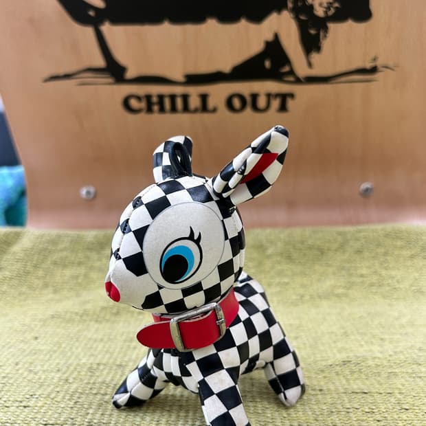 푸치 바비에 - 체커보드 / 일본 빈티지 인형 키체인 키링