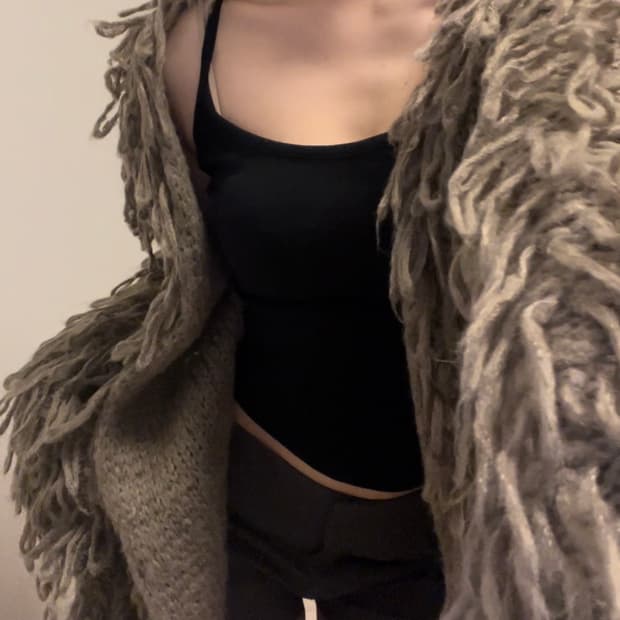 GRL brown fur half coat