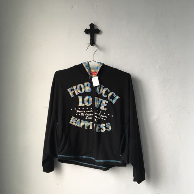 Lettering patch point hood zip up