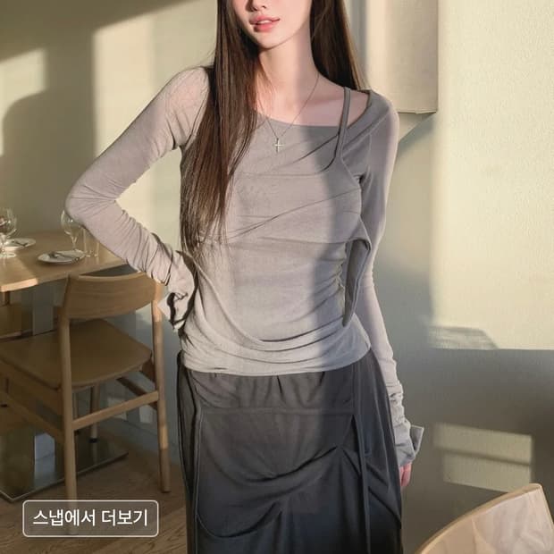 [새상품,정가이하] 플레어업 레이어드 롱슬리브🩶