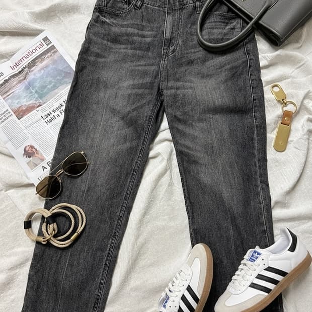 System 흑청 여성 데님 팬츠