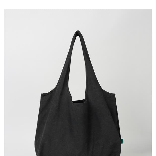 파세르 빈티지 캔버스 쇼퍼 백 블랙