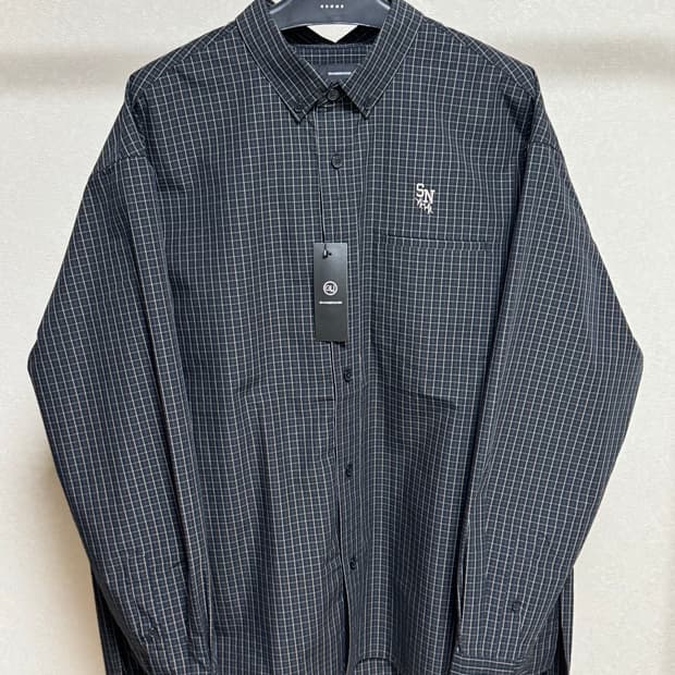 GU 언더커버 브로드체크 셔츠 블랙