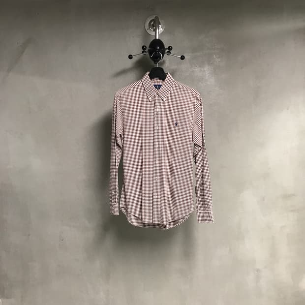 랄프로렌 깅엄체크 셔츠 S