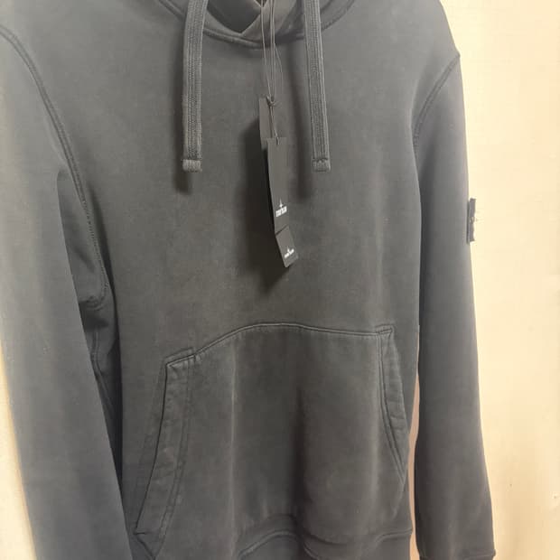 스톤아일랜드 블랙 후드티 S