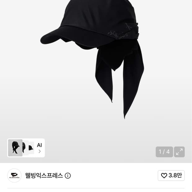 웰빙익스프레스 반다나 캡, 스카프 캡 새상품 (모자) 공용