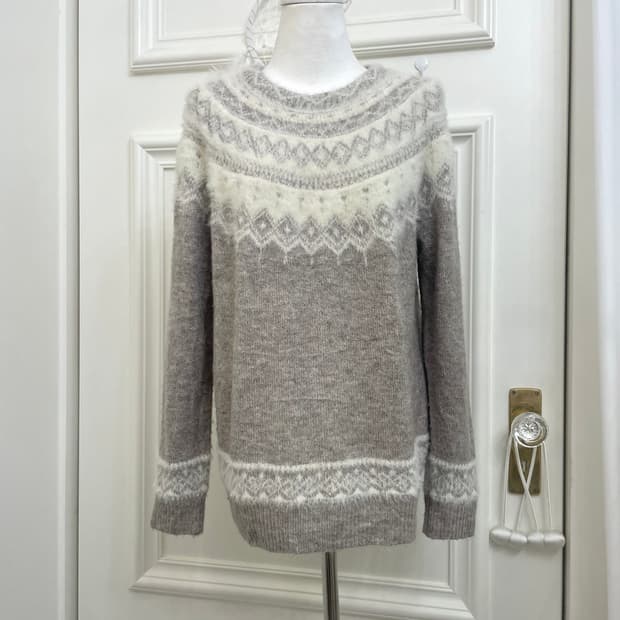 graybrown melange nordic winter sweater
