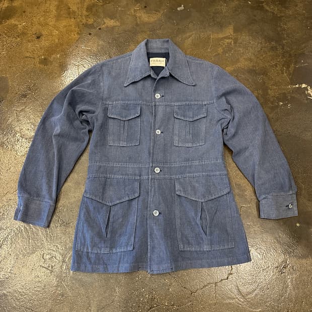 70s FARAH made in USA 파라 사파리 자켓 L