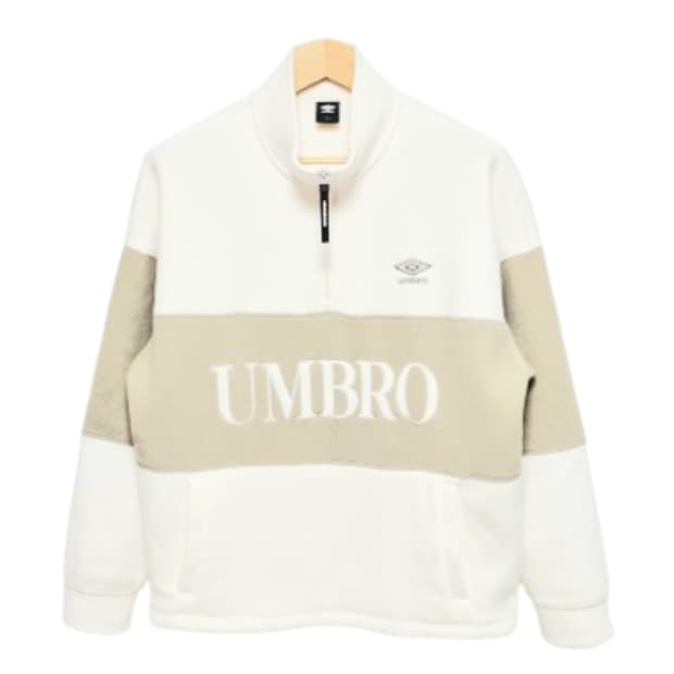 남성 2023 상태굿 엄브로 빅레터링 플리스 아노락타입 하프집업 자켓