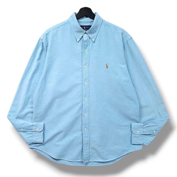 [XL] 폴로 스카이블루 슬림핏 스트레치 옥스포드 긴팔셔츠
