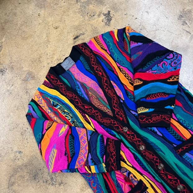 [정품/M] 쿠지 멀티컬러 니트 가디건 b18