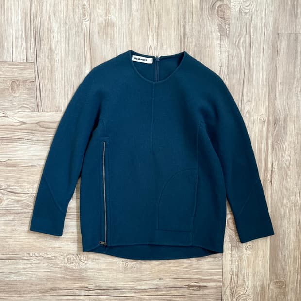 JIL SANDER 스톤블루 울 스웨터 
