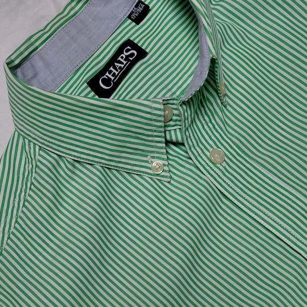 [상태최상] CHAPS 정품 그린 스트라이프 셔츠 (M~L) 무료배송