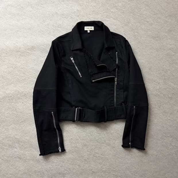 헬무트랭 데미지 크롭 사선 자켓