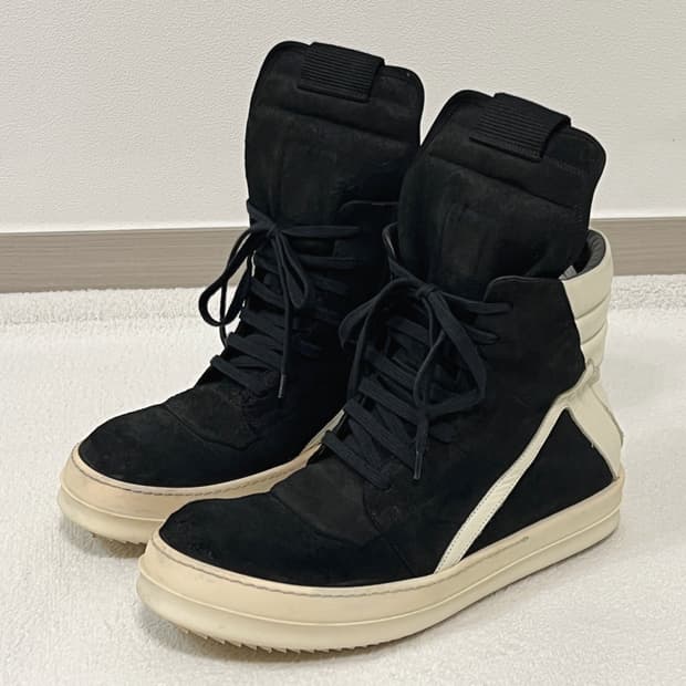 릭오웬스 14FW 지오바스켓 모노크롬 스웨이드