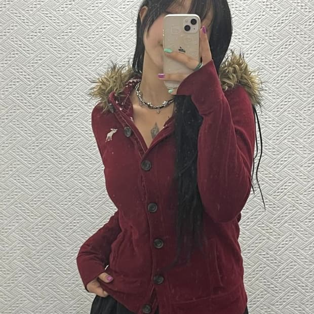 아베크롬비 울프죠 대장급 노르딕 홀리데이 후드 가디건 L C06684