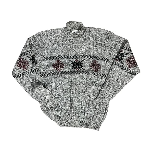 [JPN] 빈티지 노르딕 반폴라 니트