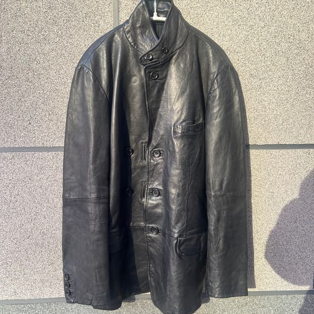 요지야마모토 뿌르옴므 10AW Leather Button Jaket