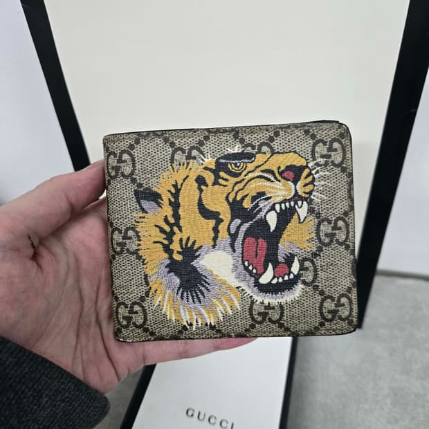 [보증서 정품]구찌 타이거 반지갑