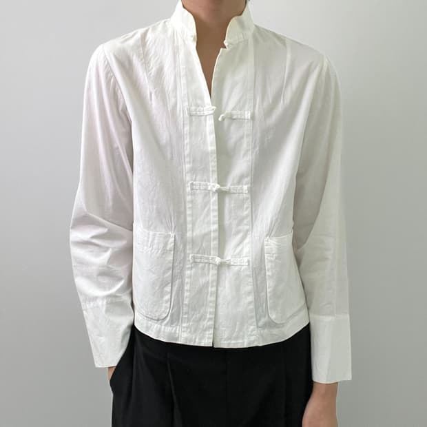 16ss 꼼데가르송 코튼 브로드 차이나 카라 셔츠 S