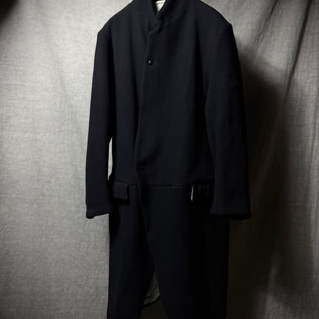 KLASICA Asymmetric Long Wool Coat