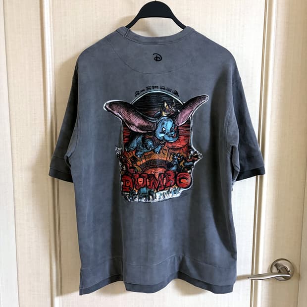 송지오 디즈니 덤보 자수 워싱 티셔츠 그레이 48