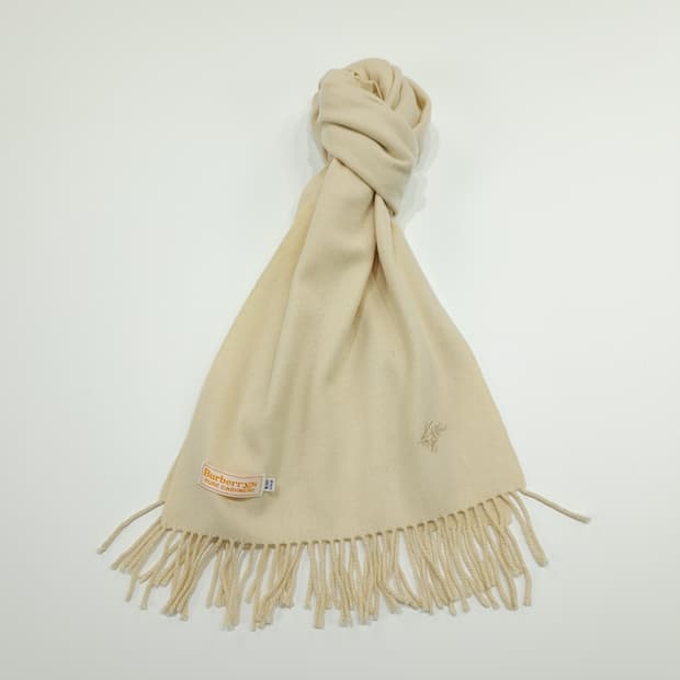 MX216 버버리 크림아이보리 캐시미어 목도리 머플러