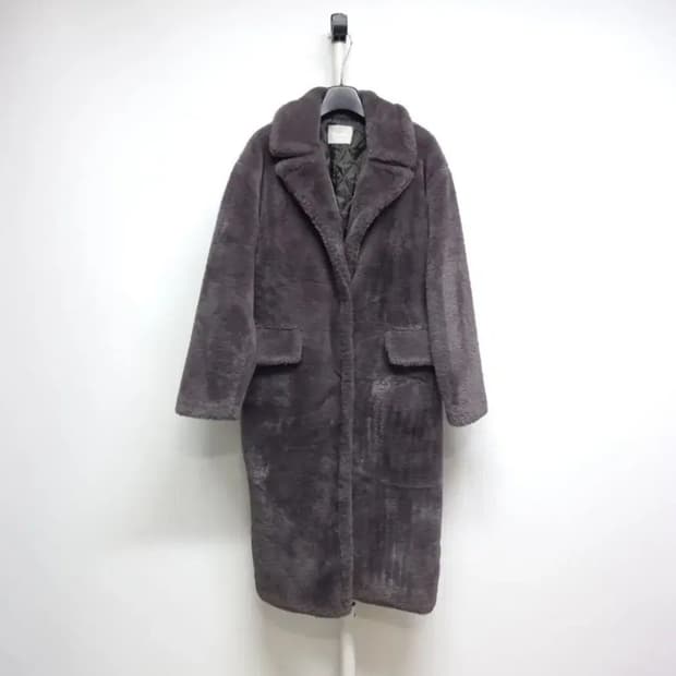 새 신드롬 페이크 밍크퍼 맥시 코트 F