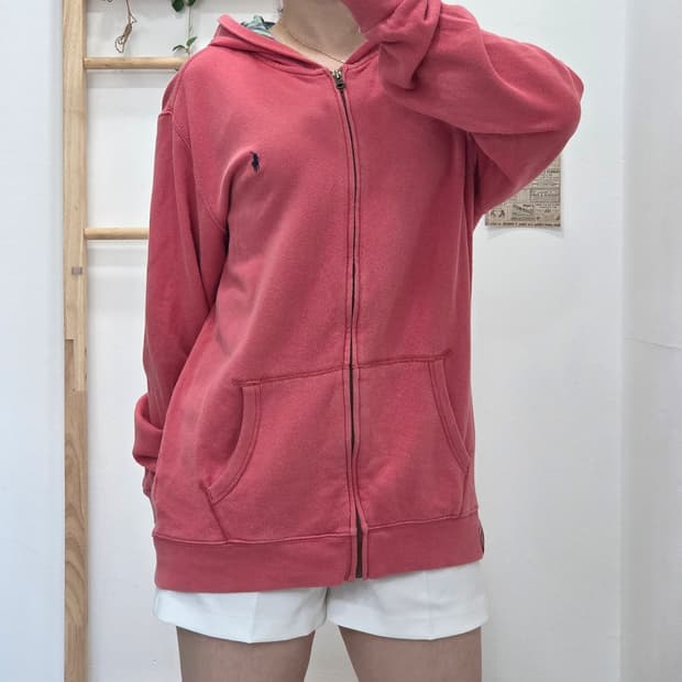 [프립]XL(18-20)/폴로 랄프로렌 체크안감 후드집업