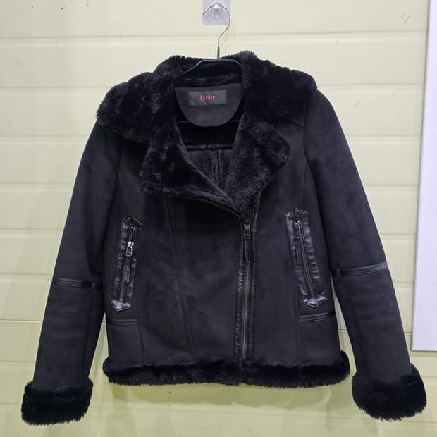 Soup 블랙 무스탕 라이더 자켓 55