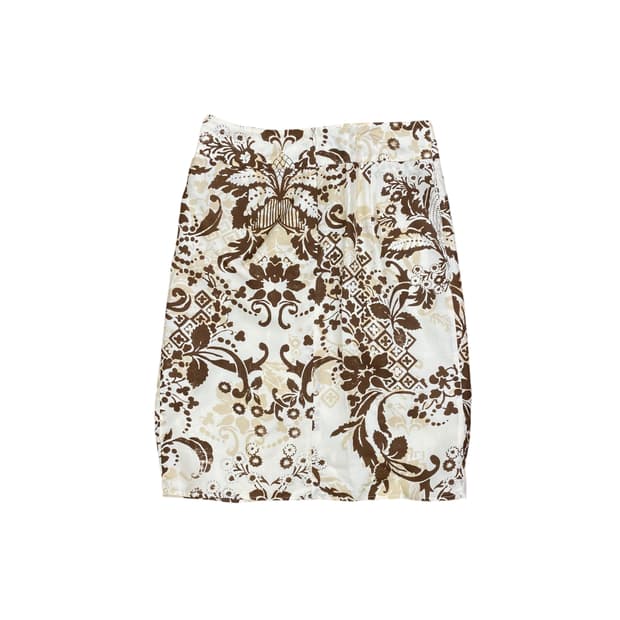 Marella, brown pattern mid skirt 