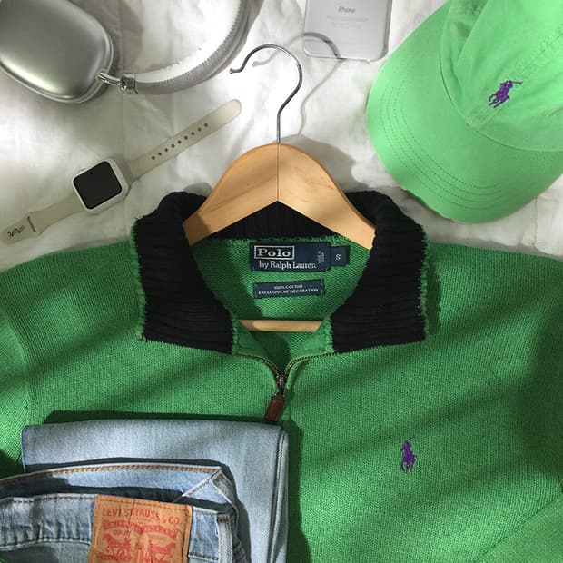 (MAN) 폴로랄프로렌 반집업 니트스웨터 L