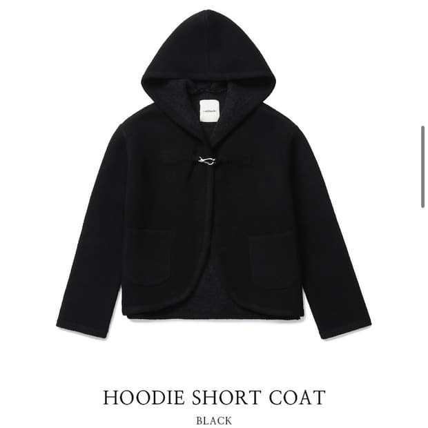 엔니튜드 후드 니트 숏 코트