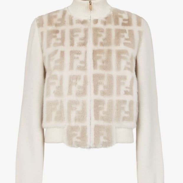 VIP 한정판 펜디 밍크 레더 니트집업