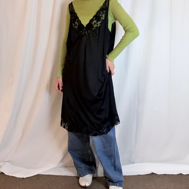 Sheer Ruffle Long Sleeve T-shirt - Green