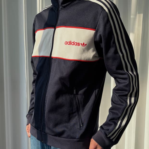 [XL]아디다스 트레포일 네이비 화이트 트랙탑 져지