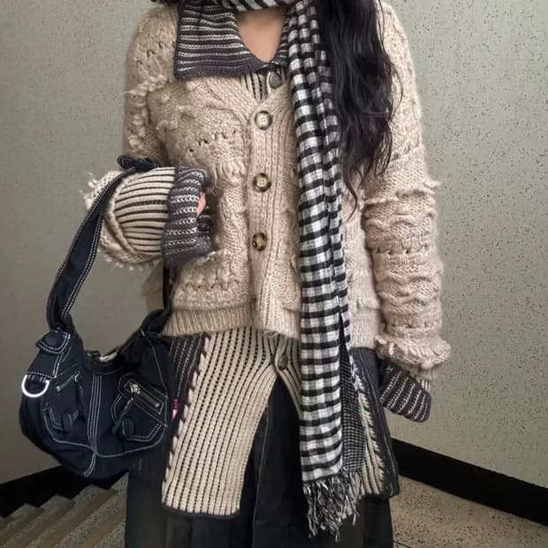 미라이클립 빈티지 코디 세트 일본 도쿄 무채색