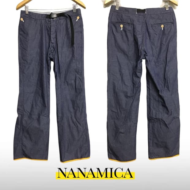 nanamica 인디고 벨티드 팬츠 (Made in Japan)